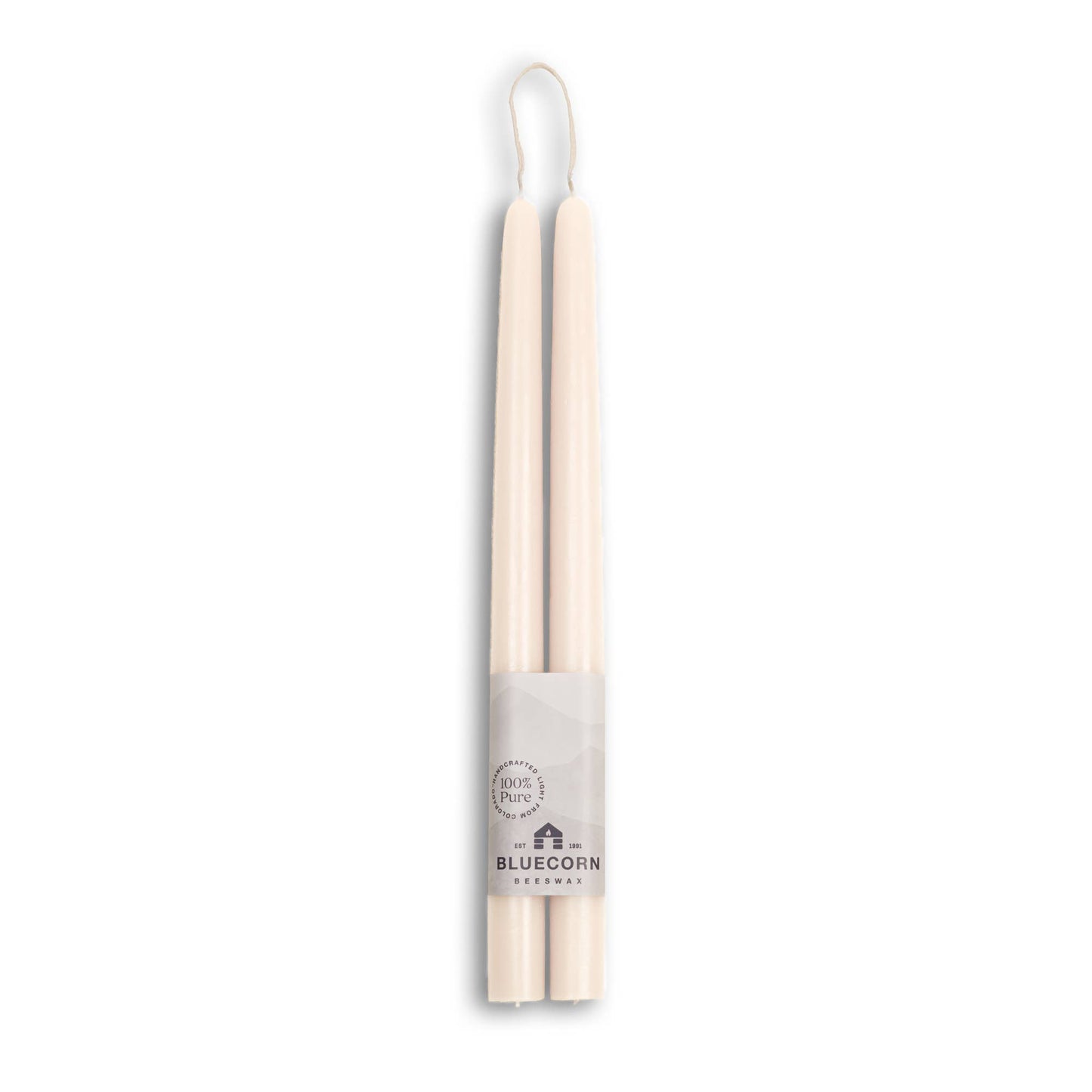 Ivory | Pair of Hand-Dipped Beeswax 12" Taper Candles