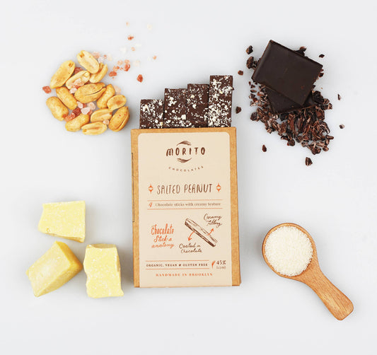 SALTED PEANUT- 4-Pack of Vegan Chocolate Sticks