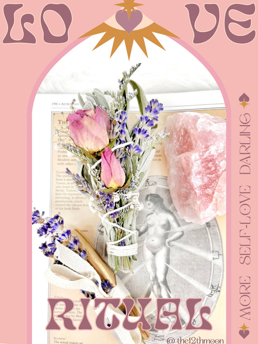 LOVE RITUAL KIT - Self-Love & Gifting - Smoke Cleansing: Re-Usable Glass Jar