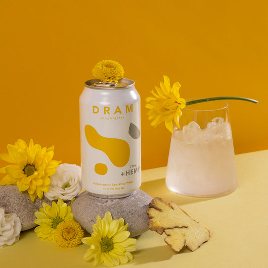 Gingergrass CBD sparkling water can