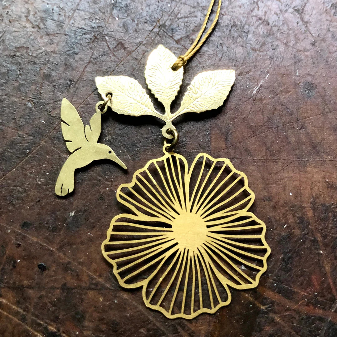 Hibiscus Hummingbird Ornament
