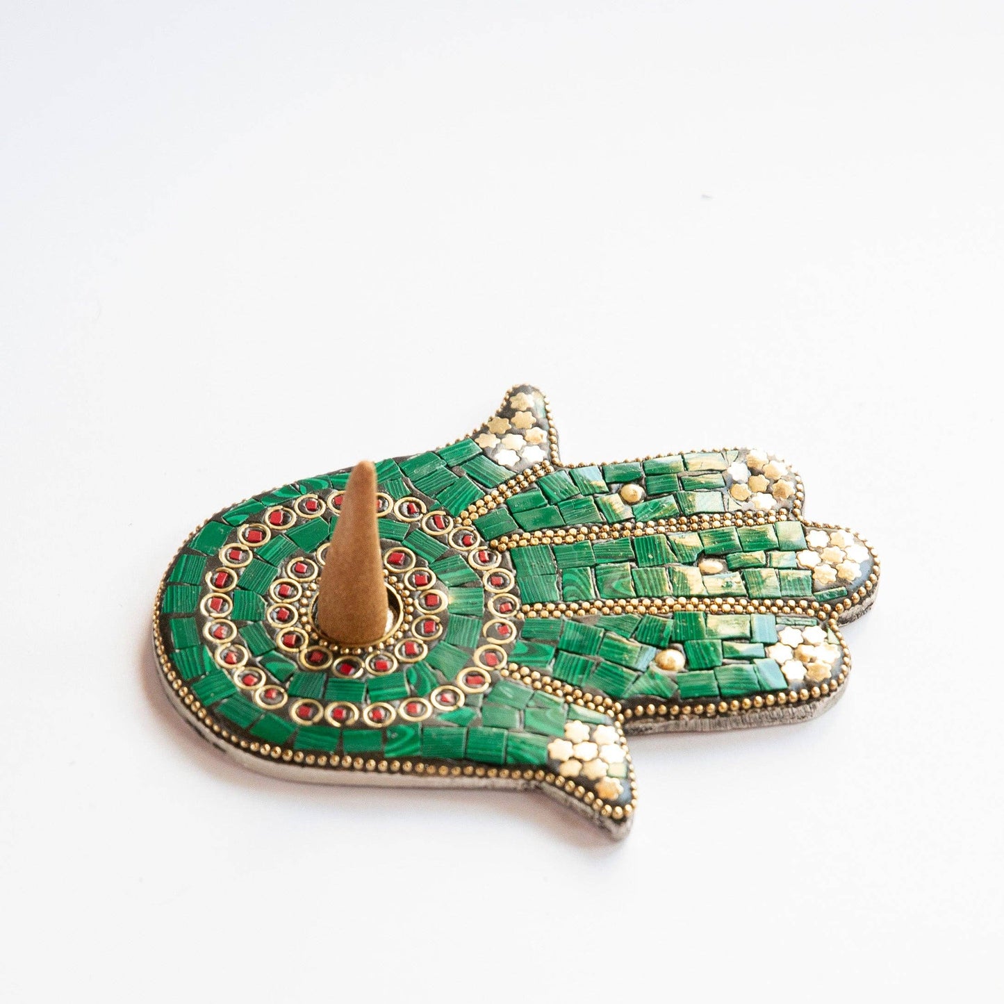 Hamsa Hand Green - Incense Holder