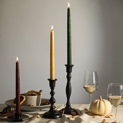 Ivory | Pair of Hand-Dipped Beeswax 12" Taper Candles