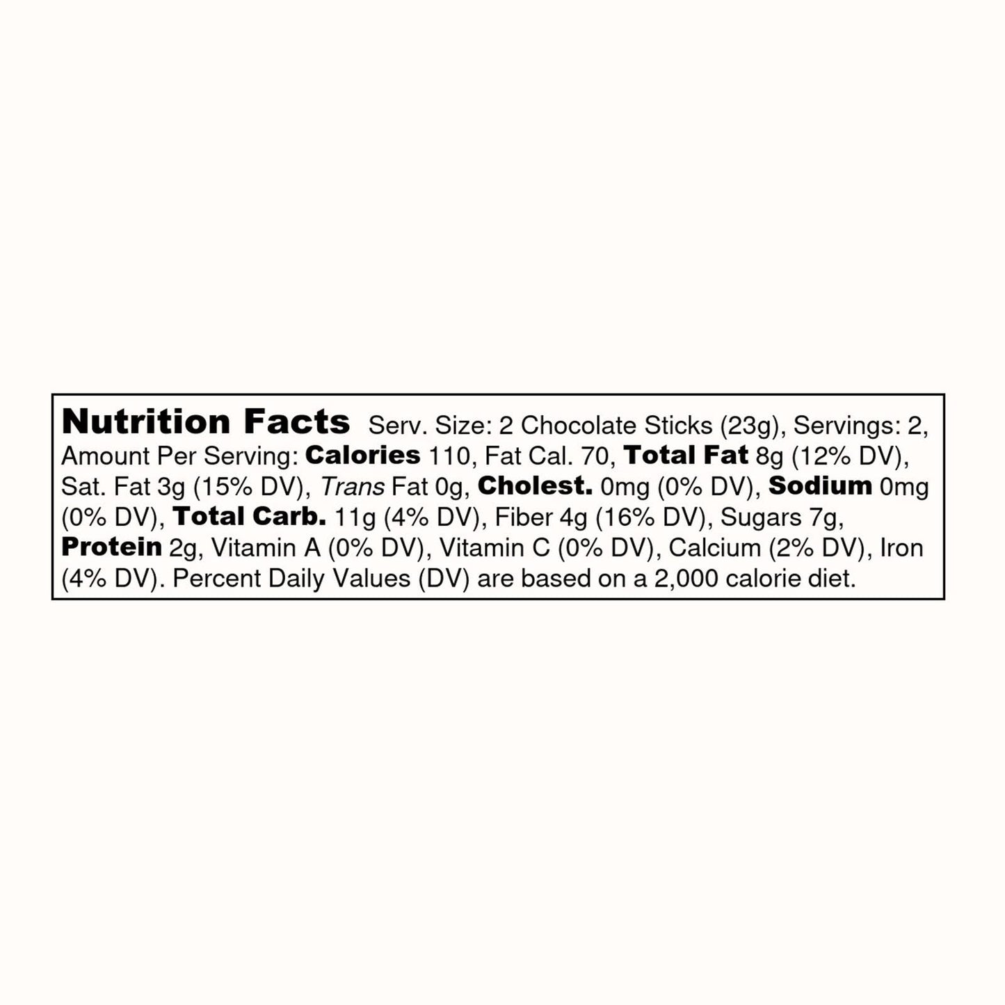 HAZELNUT- 4-Pack of Vegan Chocolate Sticks