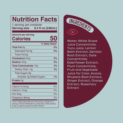 Ghia Soda nutrition label