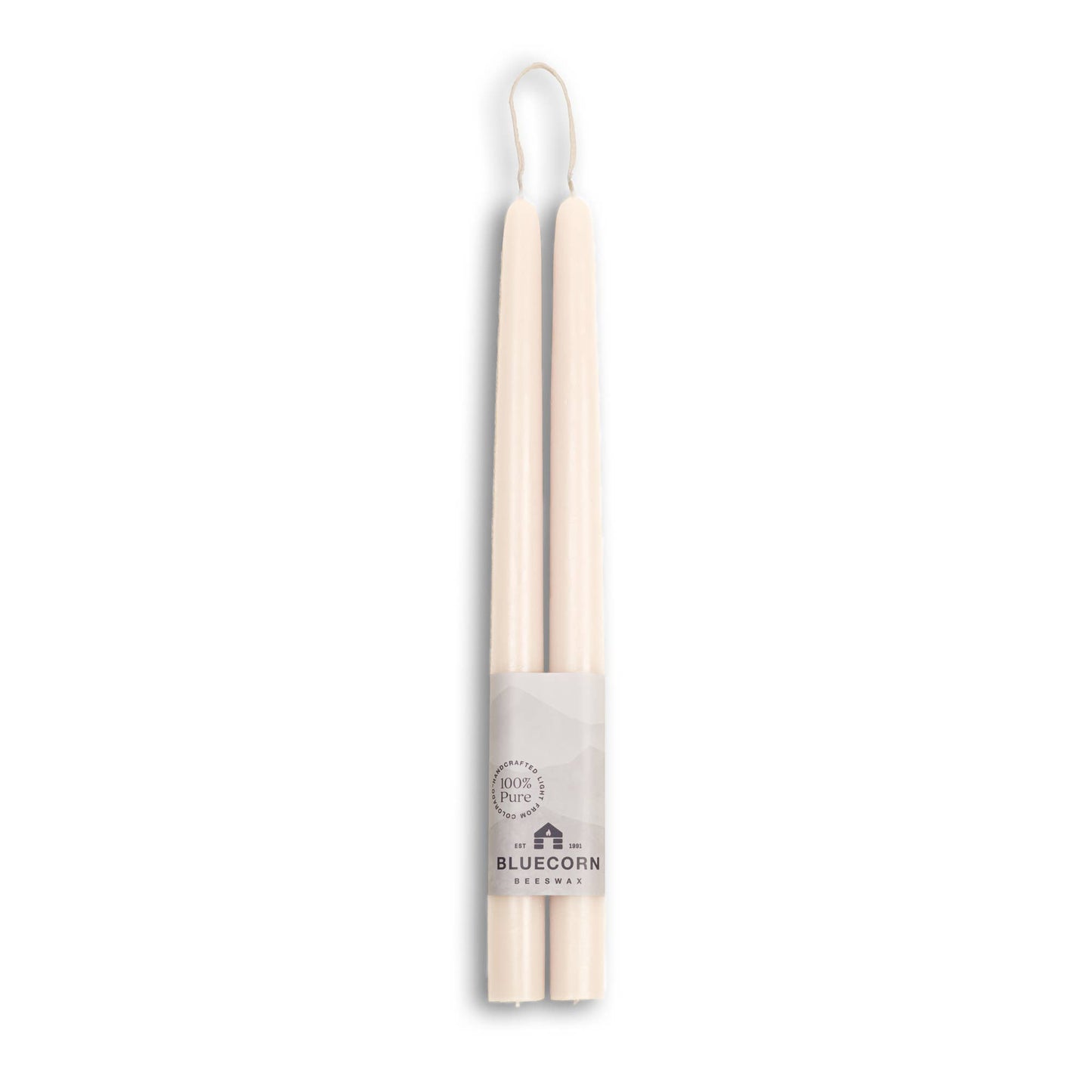 Ivory | Pair of Hand-Dipped Beeswax 12" Taper Candle