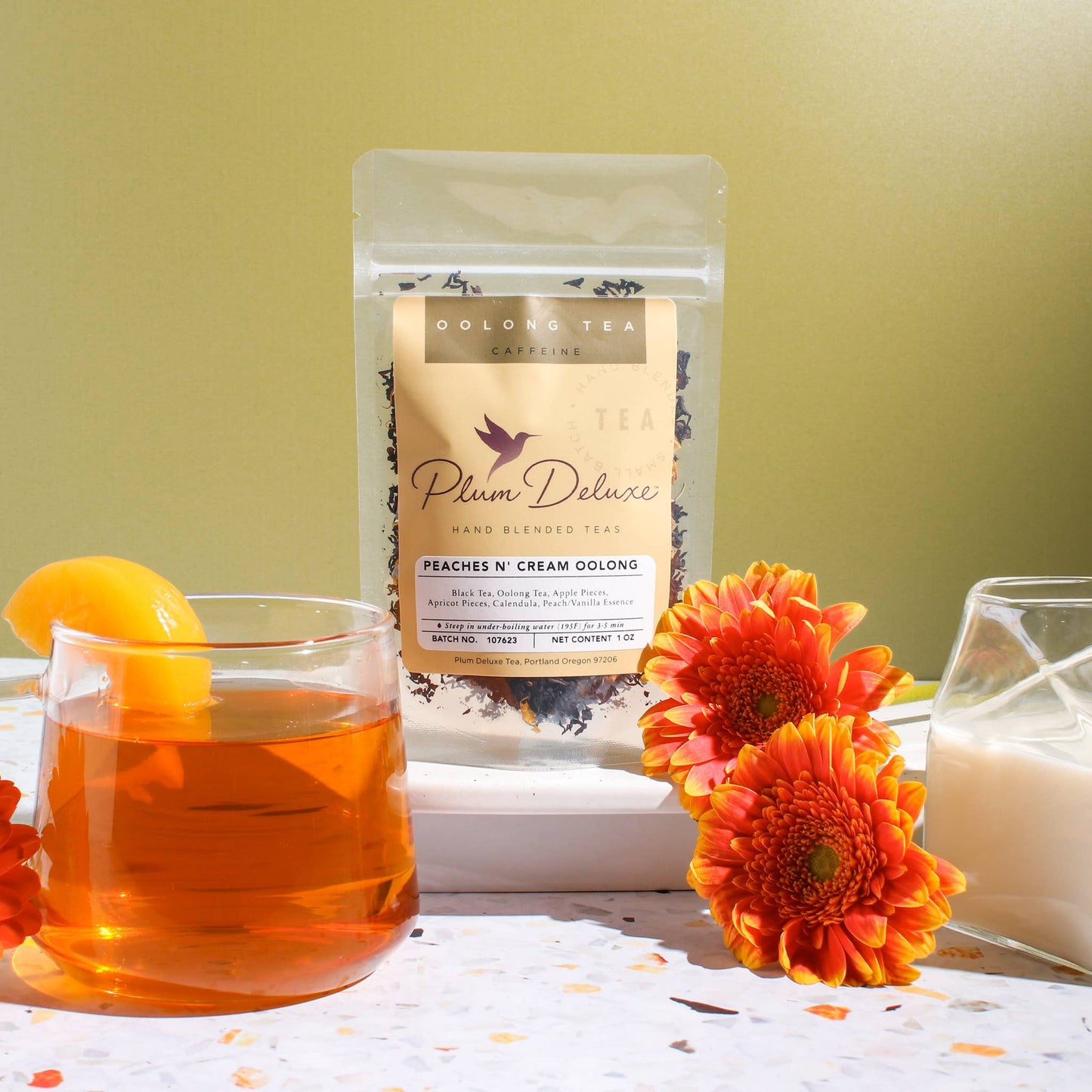 Peaches and Cream Oolong Tea - Loose Leaf Peach Tea: 1 oz
