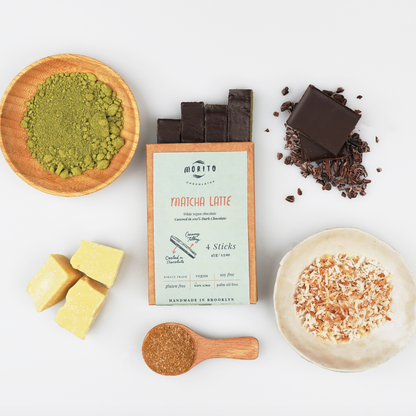 Matcha Latte Vegan Chocolate packaging