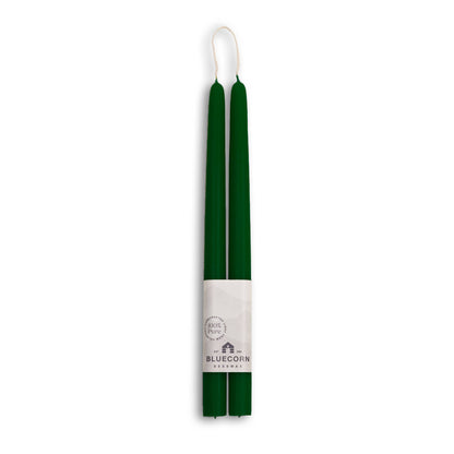 Moss | Pair of Hand-Dipped Beeswax  12" Taper Candles