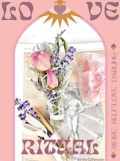 LOVE RITUAL KIT - Self-Love & Gifting - Smoke Cleansing: Re-Usable Glass Jar