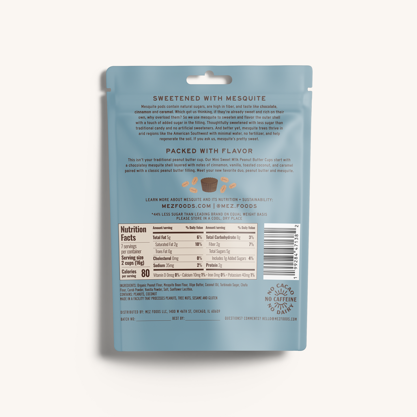 Mez Peanut Butter Cups bag back