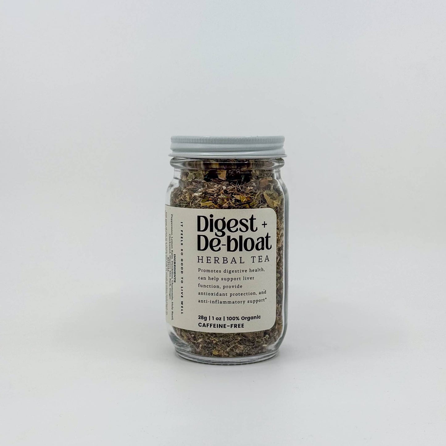 Digest + De-bloat Loose Leaf Herbal Tea | Glass Jar