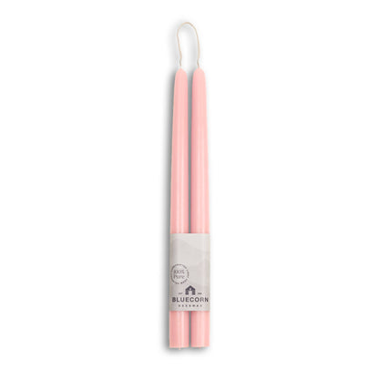 Dusty Rose |  Pair of Hand-Dipped Beeswax 12" Taper Candles