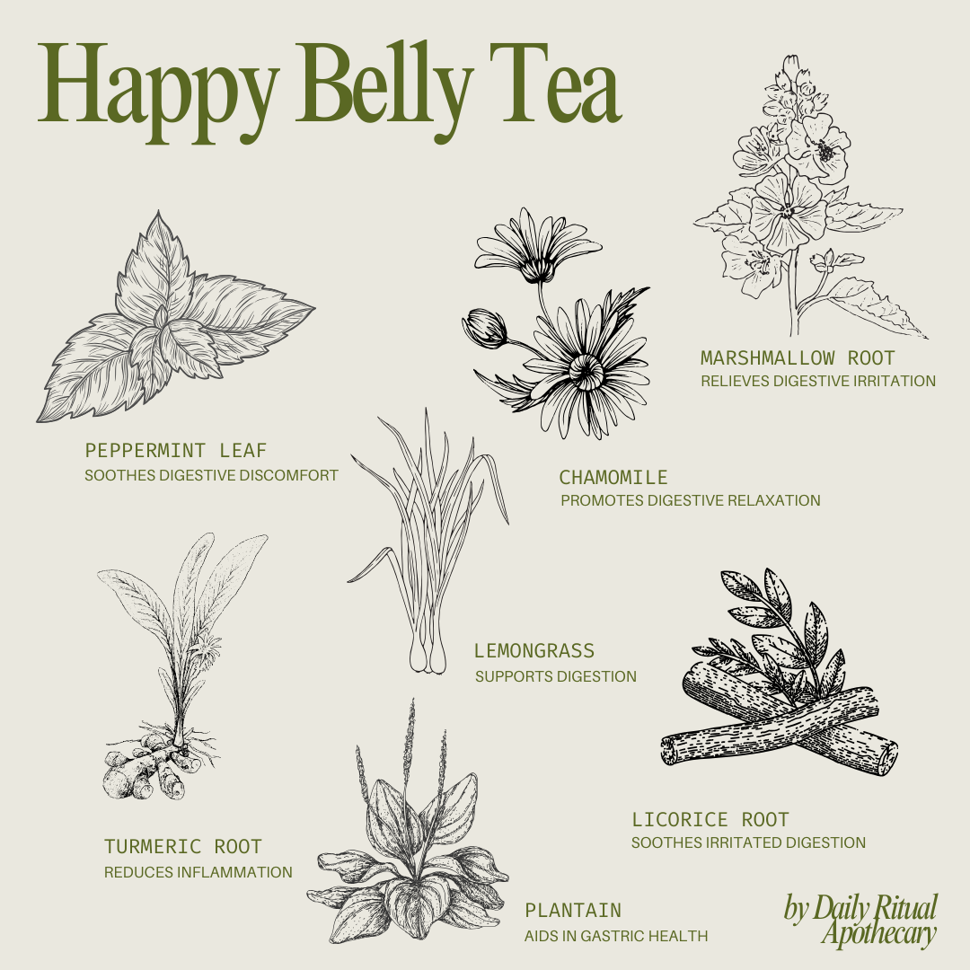 Happy Belly Loose Leaf Herbal Tea | Glass Jar