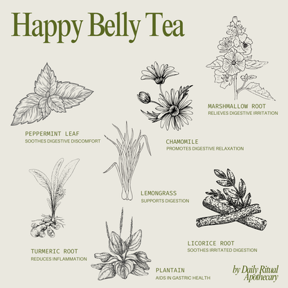 Happy Belly Loose Leaf Herbal Tea | Glass Jar