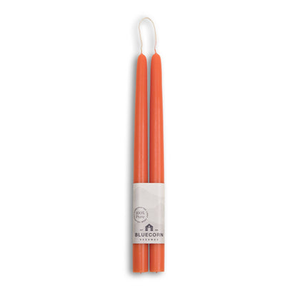 Apricot | Pair of Hand-Dipped Beeswax 12" Taper Candles