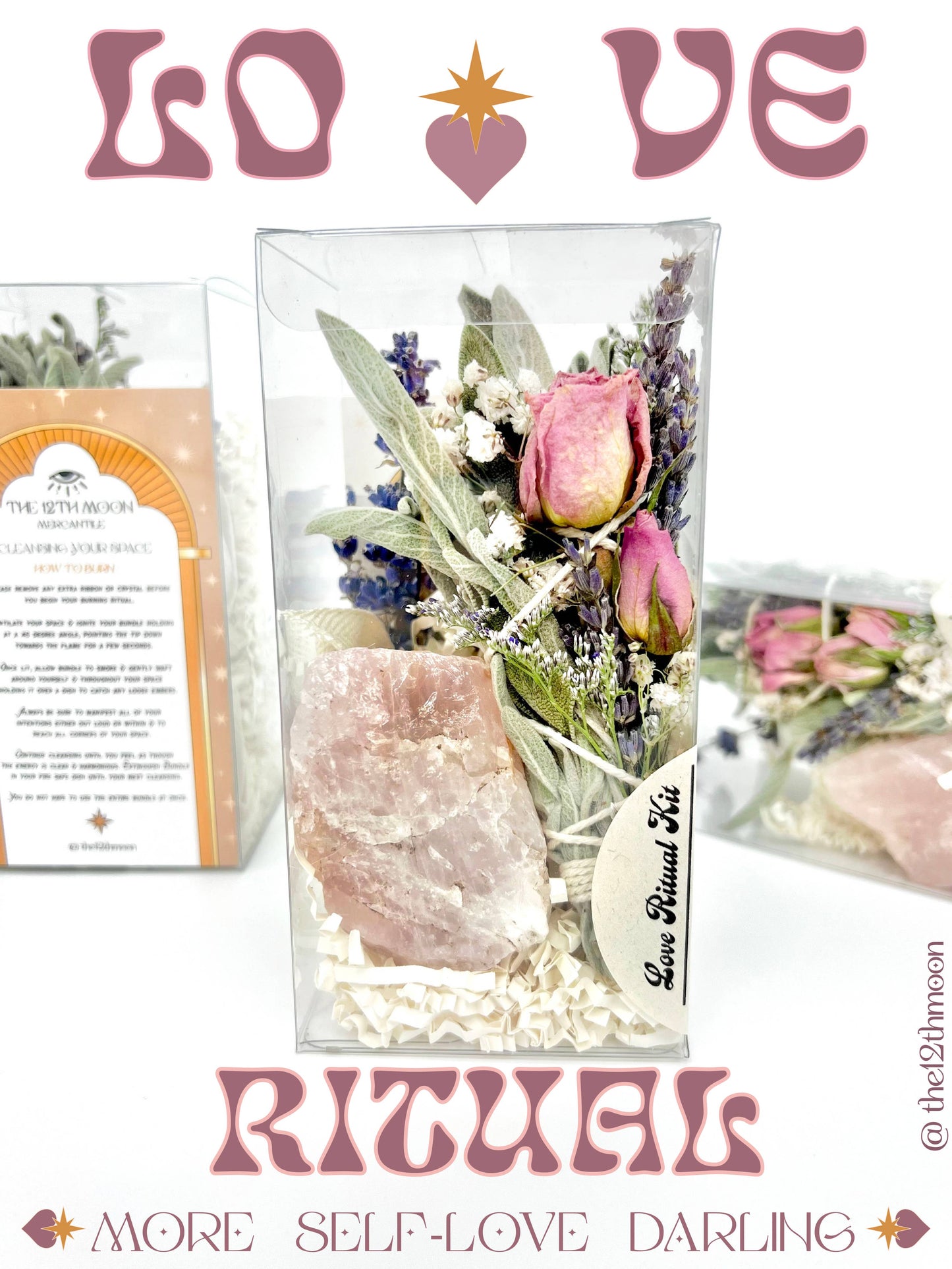 LOVE RITUAL KIT - Self-Love & Gifting - Smoke Cleansing: Re-Usable Glass Jar