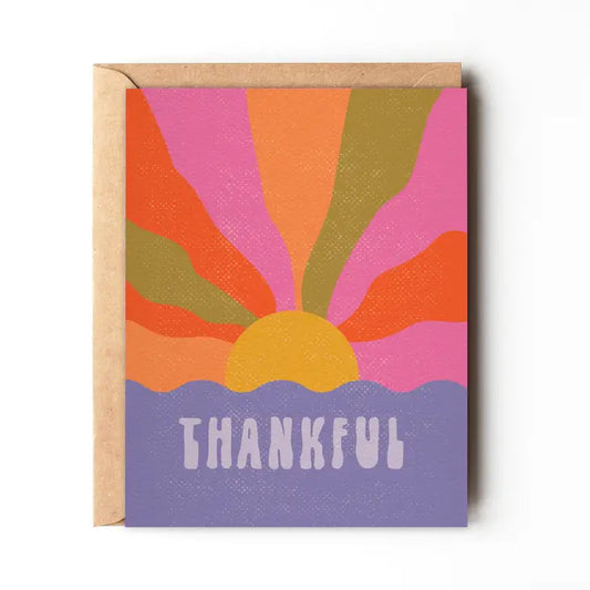 Thankful - Hippie Retro Appreciation Greeting Card