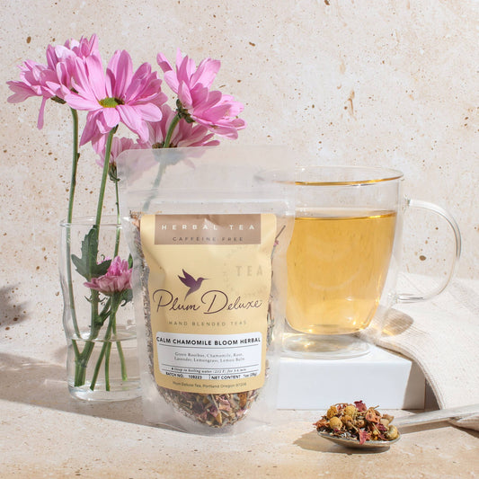 Calm Chamomile Bloom Lavender Rose Herbal Loose Leaf Tea: 1 oz
