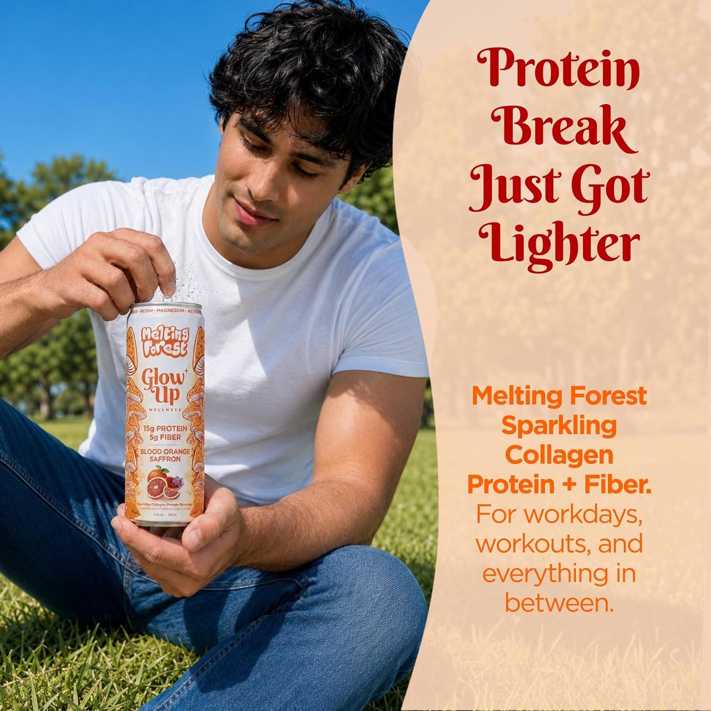 Glow Up Sparkling Collagen Protein – Blood Orange Saffron can