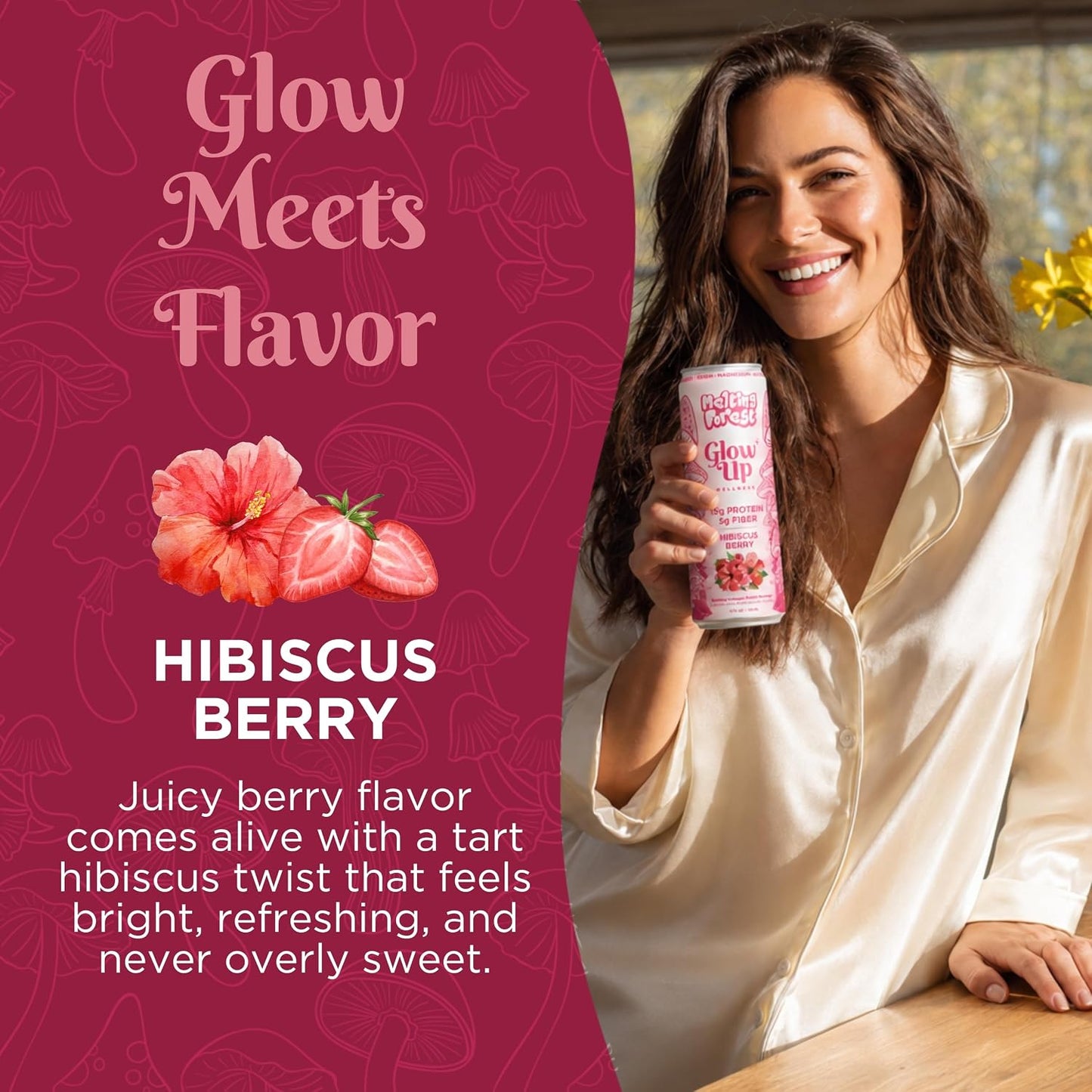 Glow Up Sparkling Collagen Protein – Hibiscus Berry can