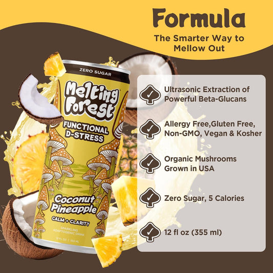 Mushroom D-Stress Drink - Coconut Pineapple can