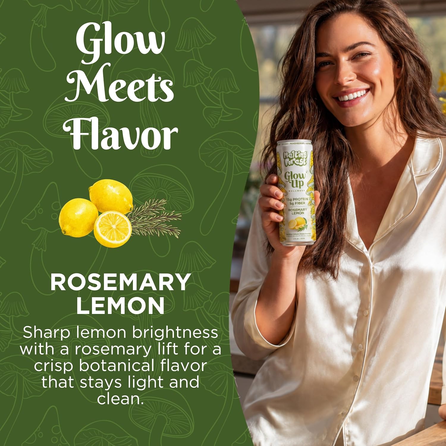 Glow Up Sparkling Collagen Protein – Rosemary Lemon can