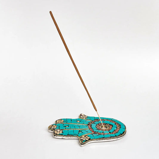 Hamsa Hand Turquoise - Incense Holder