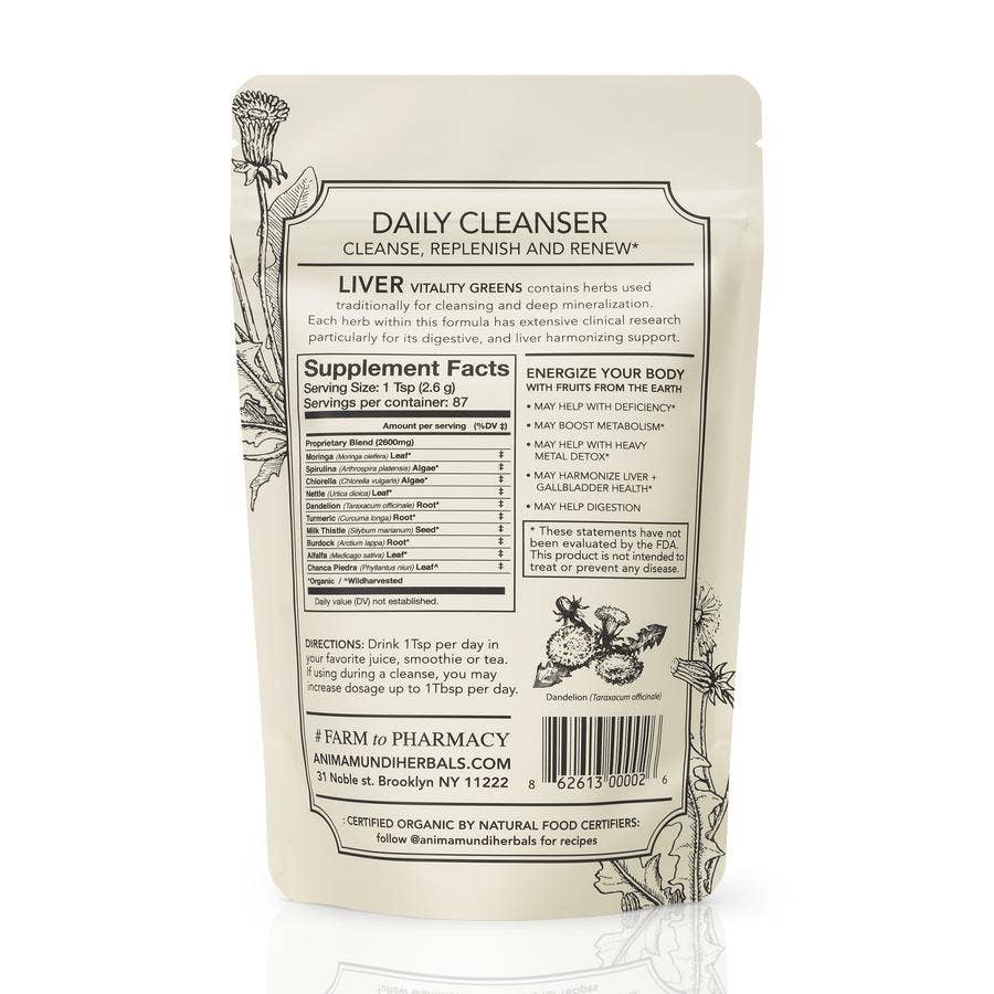 LIVER VITALITY Greens | Daily Cleansing Powder*: 4 oz