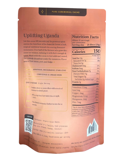 Uplifting Uganda 100% Cacao - Organic Ceremonial Chocolate