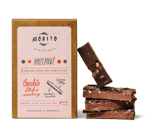 HAZELNUT- 4-Pack of Vegan Chocolate Sticks