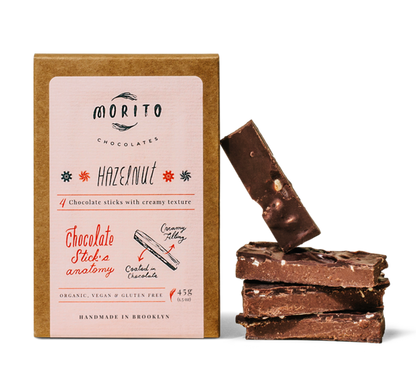 HAZELNUT- 4-Pack of Vegan Chocolate Sticks