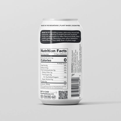Cardamom & Black Tea Sparkling Water back label