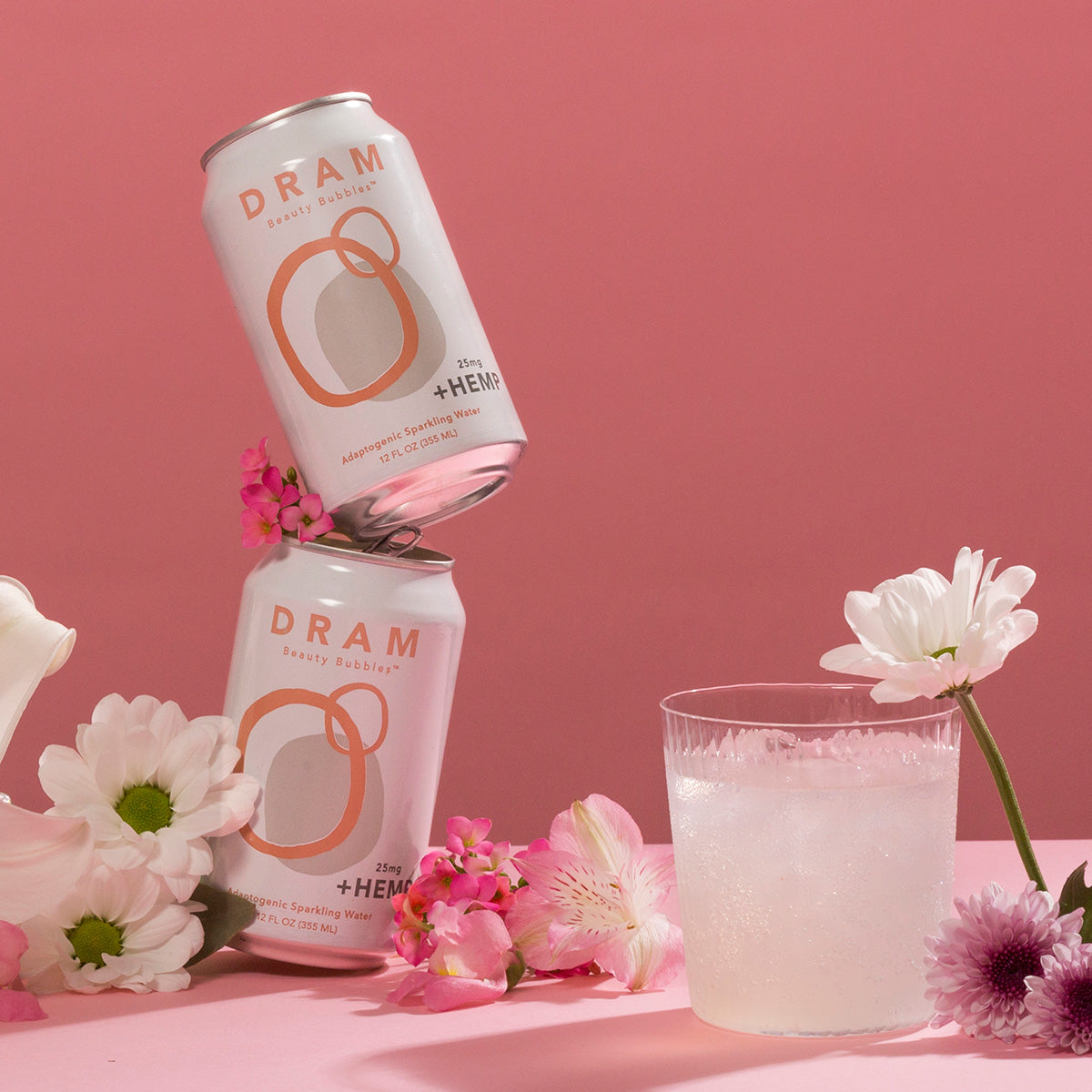 Rose Beauty Bubbles CBD sparkling water can