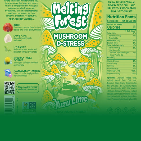 Mushroom D-Stress Drink - Yuzu Lime can