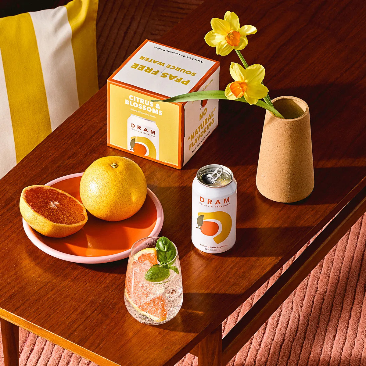 DRAM Citrus Sparkling Water back label