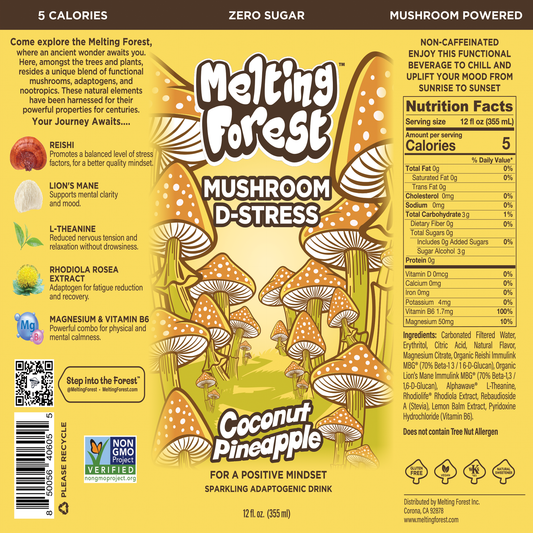 Mushroom D-Stress Drink - Coconut Pineapple can