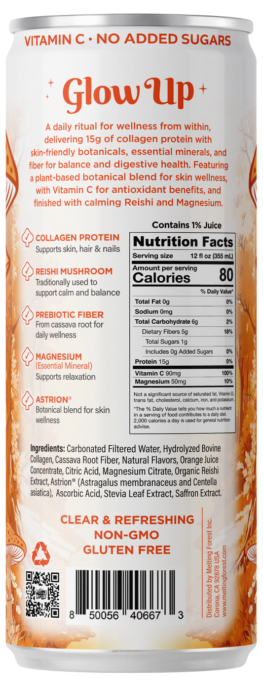 Glow Up Sparkling Collagen Protein – Blood Orange Saffron can