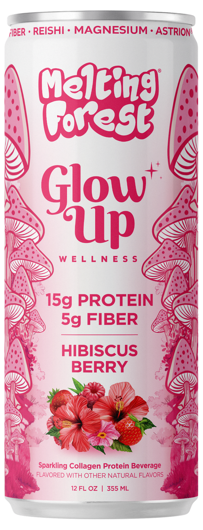 Glow Up Sparkling Collagen Protein – Hibiscus Berry can