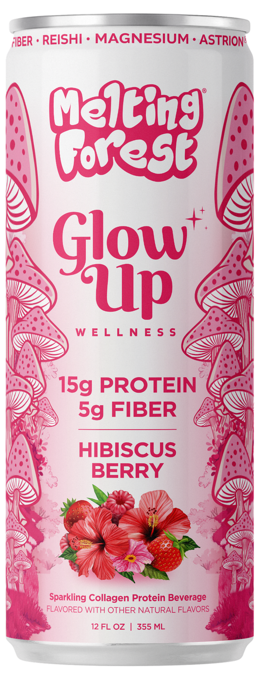Glow Up Sparkling Collagen Protein – Hibiscus Berry can
