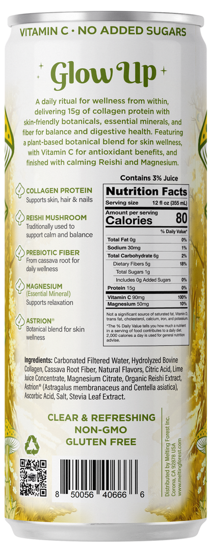 Glow Up Sparkling Collagen Protein – Rosemary Lemon can