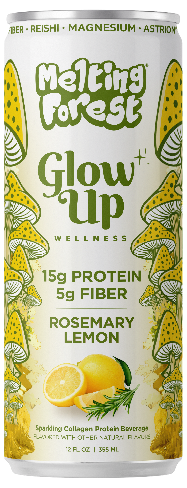 Glow Up Sparkling Collagen Protein – Rosemary Lemon can