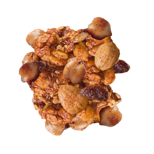 Close up of Tapas savory trail mix clusters