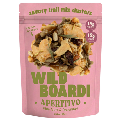 WildBoard Aperitivo savory trail mix clusters pouch, pine nuts and rosemary