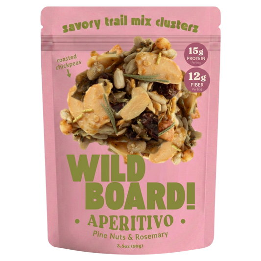 WildBoard Aperitivo savory trail mix clusters pouch, pine nuts and rosemary