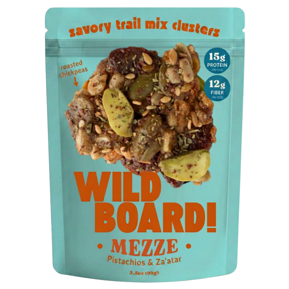WildBoard Mezze savory trail mix clusters pouch, pistachios and za'atar
