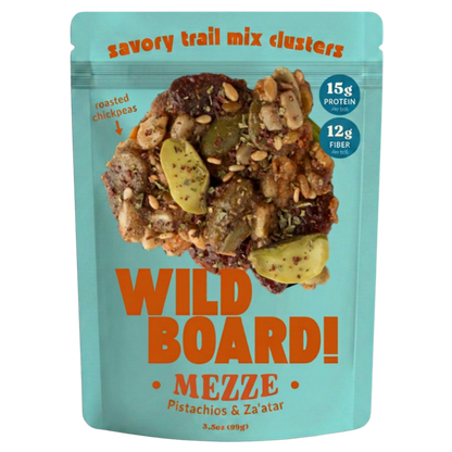 WildBoard Mezze savory trail mix clusters pouch, pistachios and za'atar
