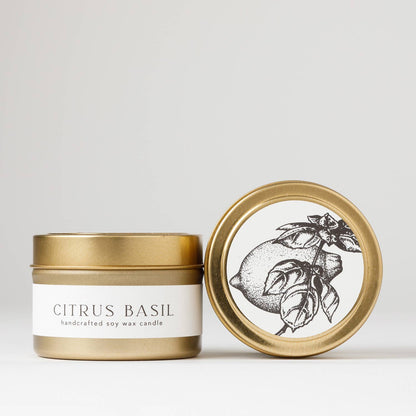 Citrus Basil : Tin Soy Candle