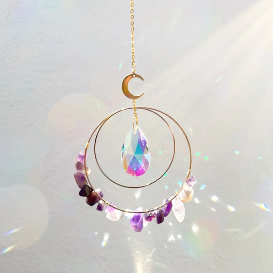 Amethyst Crystal Suncatcher Rainbow Prism