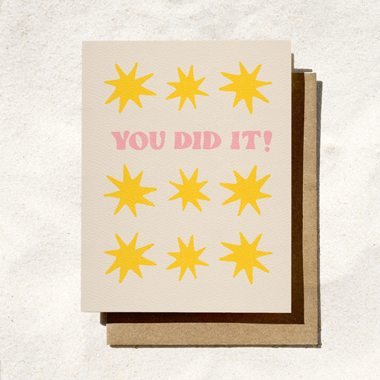 You Did It Star Card - Congratulations Card